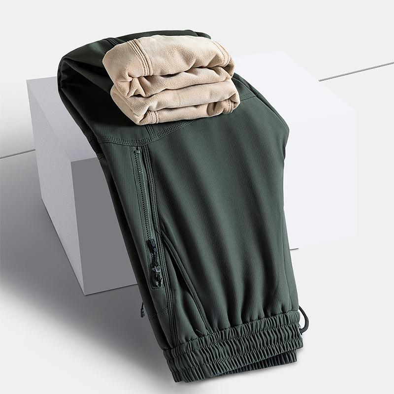 Plush Casual Pants for Men Three-proof Work Pants for Men Outdoor Waterproof Charge Pants for Men Men Tying Foot Paratrooper Pants for Men
