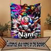 Custom Name Personalized Harley Quinn Joker Print Blanket, Home Decor, Bedroom, Sofa, Camping, Couch, Gifts for Birthday Christmas