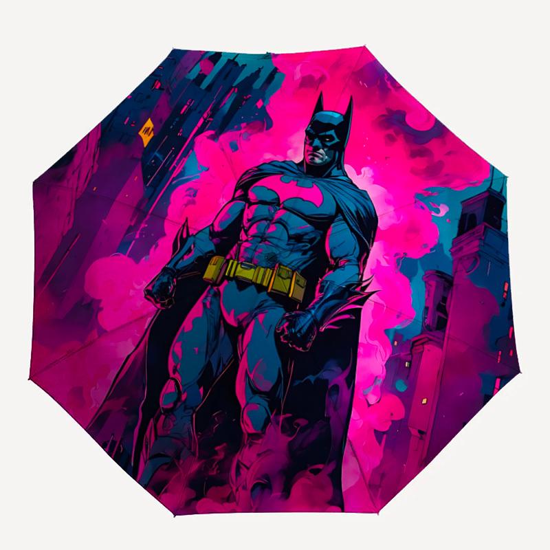 1pc Batman Automatic Folding Umbrella - Compact 8-Rib Design,Festive Gift for Friends & Family, Compact Umbrella 22073