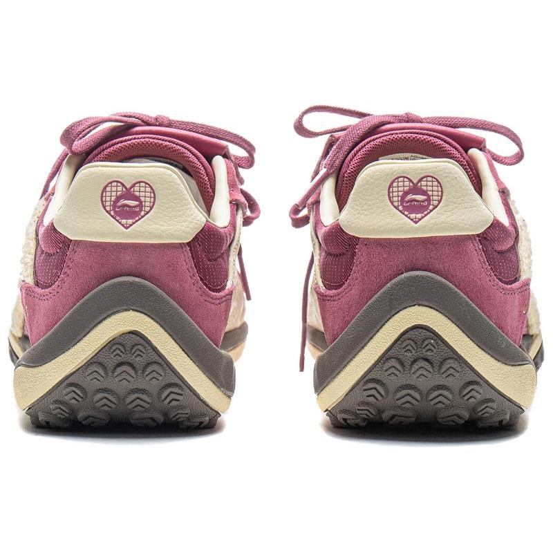 Li-Ning Comfortable Minimalist Shock Absorption Rebound Low-Top Lifestyle Sneakers Unisex Sneakers Rose-Pink AGLV096-4