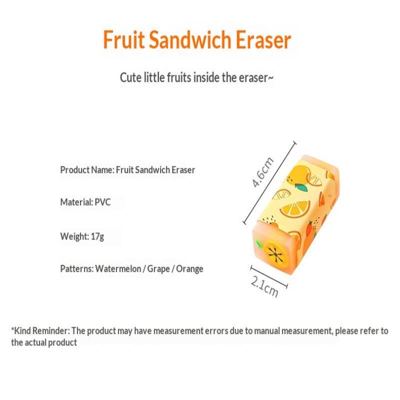 Cute Fruit Jelly Pencil Erasers Non-Toxic Soft Fun Animal Food Shaped Erasers for Kids Student School Stationery Gift