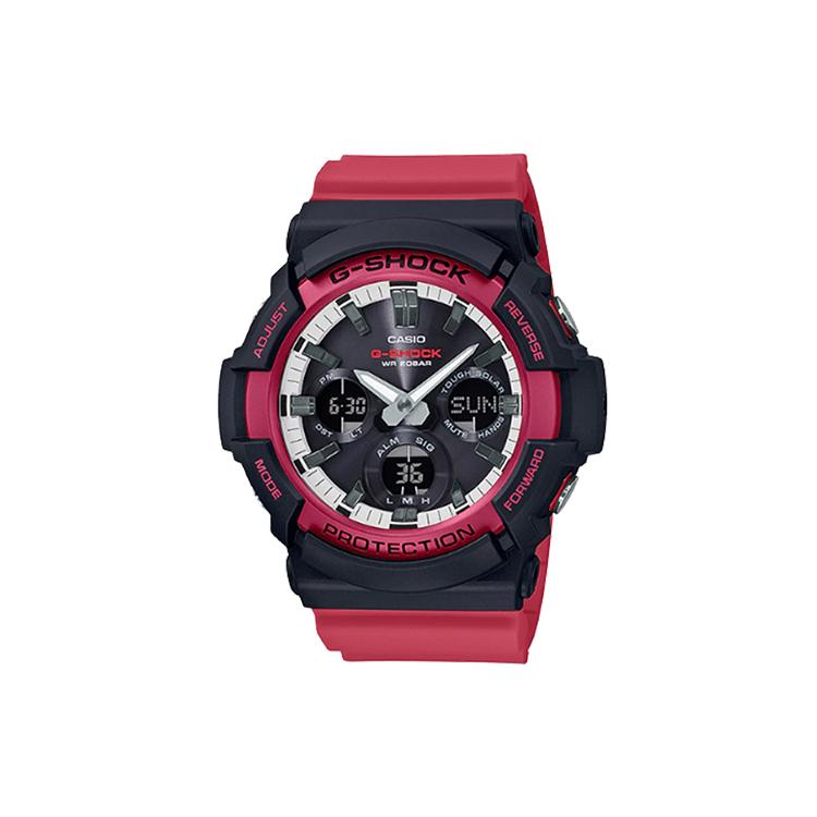 CASIO Men Black Watch GAS-100RB-1A GAS-100RB-1A Black Dial Red Strap