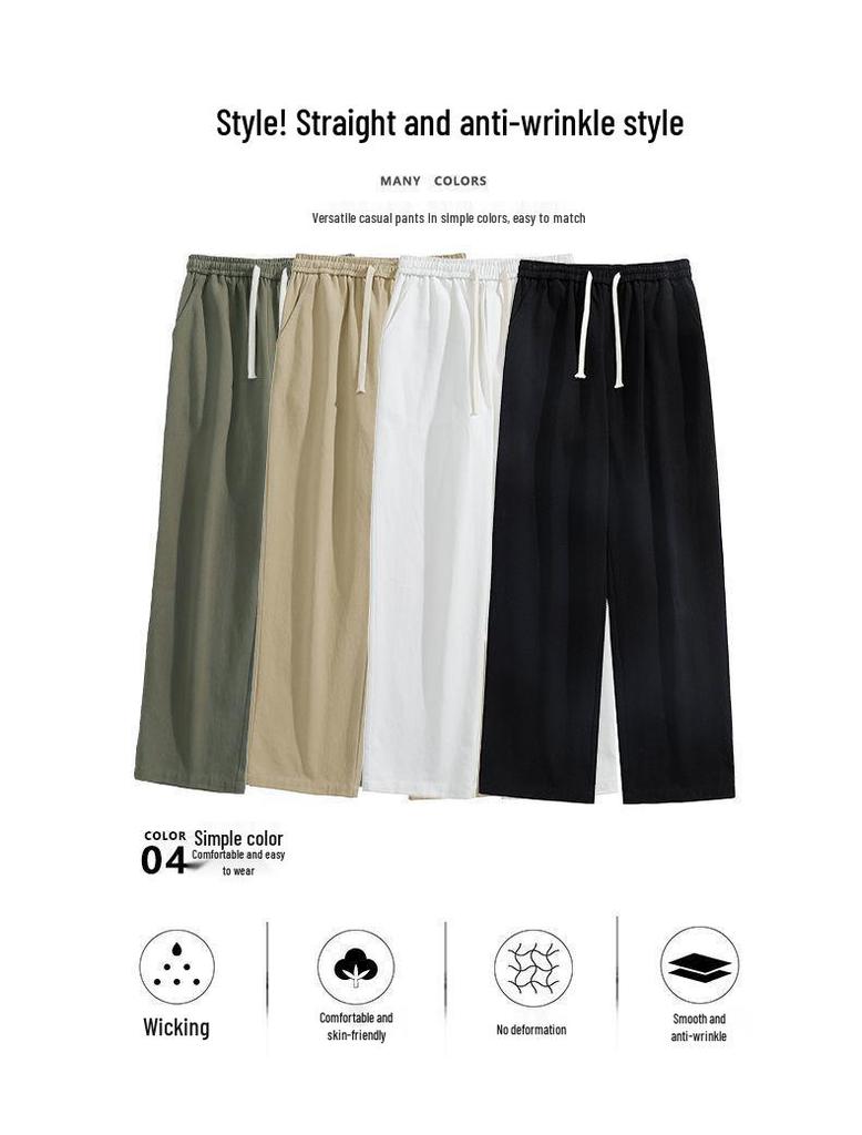 2026 Summer Women's Wide-Leg High-Waisted Loose Suit Pants with Double Buttons and Drawstring - Lightweight and Casual
