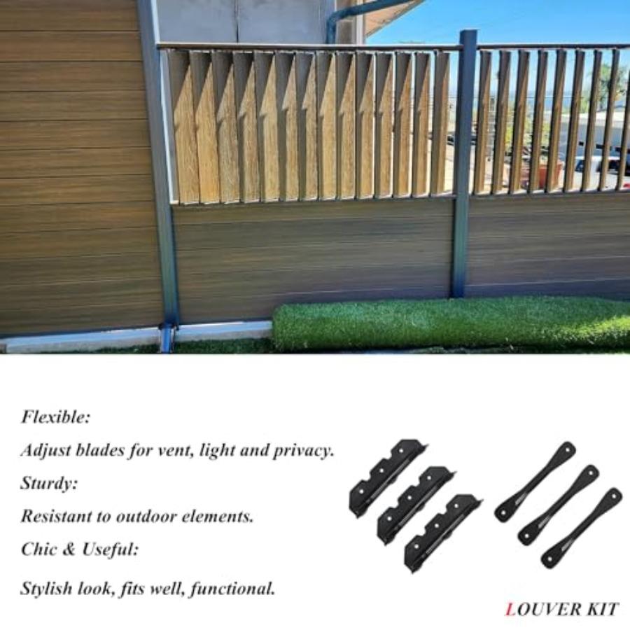 Deck-Sonnenschutzsystem Halterungen Lamellen-Hardware-System für Jalousien und Rollläden Strapazierfähiger Stahl Pulverbeschichtet Lamellen-Pergola