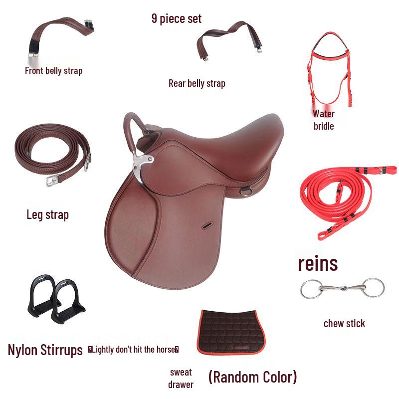 All-Purpose Children's Saddle Set for Shetland Pony Teaching & Riding with English Tack & Stirrups