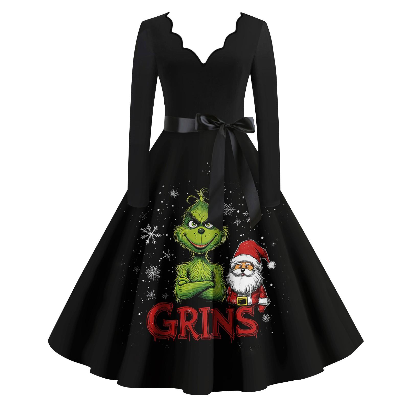 

Женское повседневное модное платье с длинным рукавом и принтом, вечернее повседневное платье с V-образным вырезом и вырезом XL