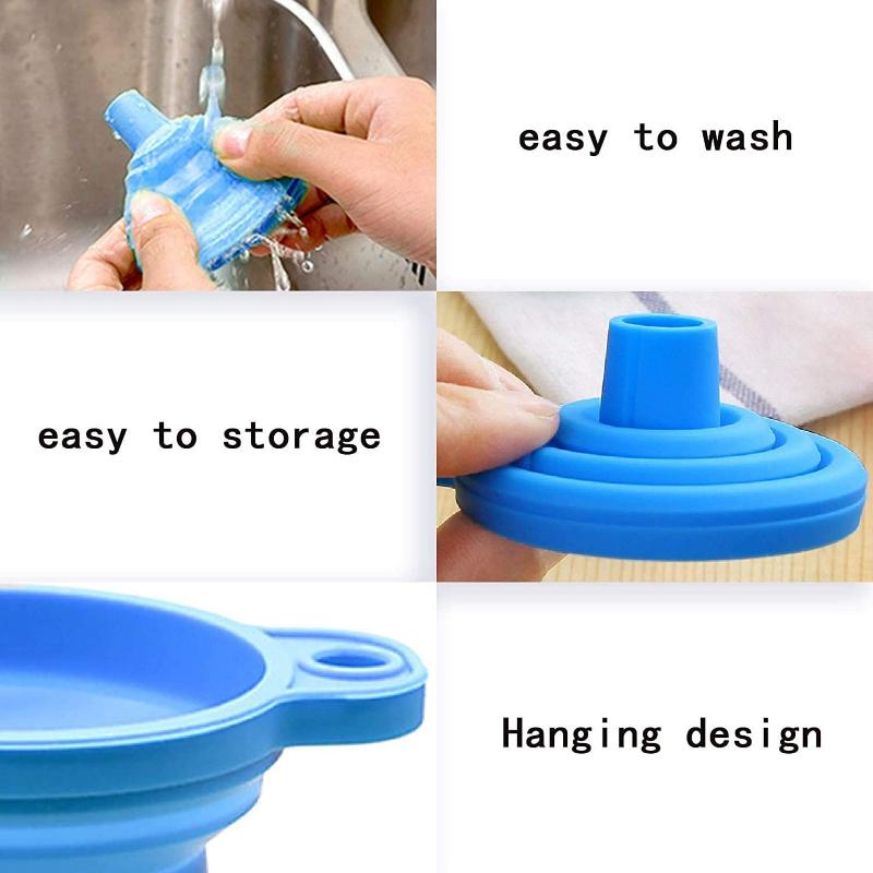 Universal Car Engine Foldable Silicone Funnel Liquid Funnel  Washer Fluid Change Portable Auto Engine Oil Petrol Change Funnel