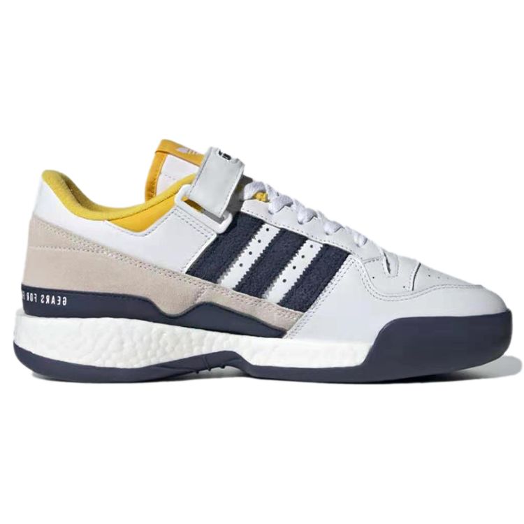 Кроссовки мужские Human Made x adidas Forum Low Hazy Yellow Navy Белые Облачно-белые — фото 2