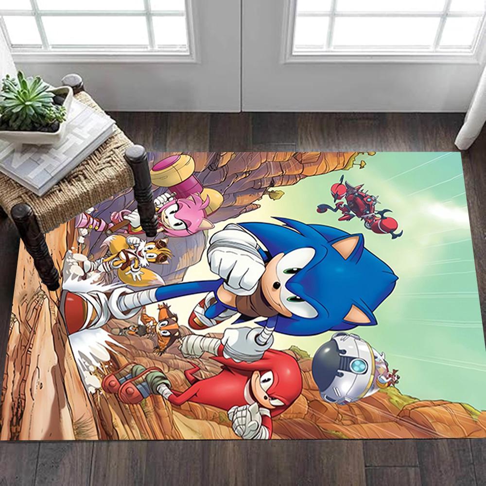 Sonic The Hedgehog Tails Art Print Decoration,Carpet,Living Room,Bedroom, Non-slip,Square rug