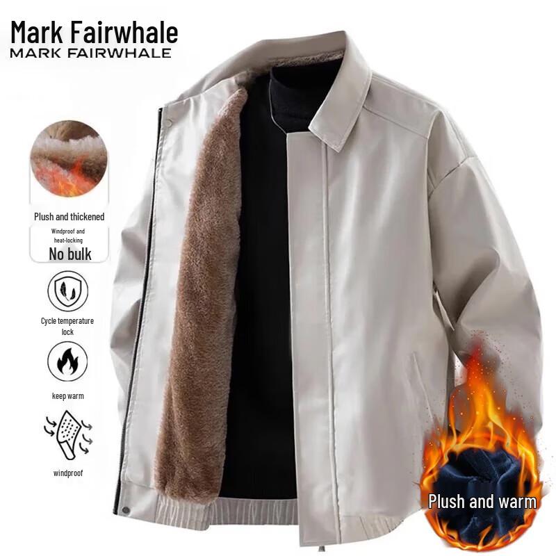 Mark Fairwhale Men's Autumn/Winter Fleece-Lined Casual Padded Jacket