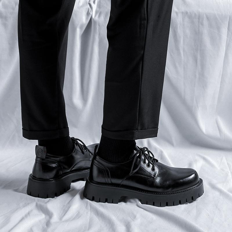 Fashion All-match Men's Casual Oxfords Footwear New Men Shoe Male Comfortable Dress Shoe Lace-up Platform Casual Men's Leather Shoes