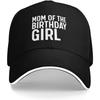 Mom Of The Birthday Girl Baseball Cap Adjustable Polyester Casual Sun Protection Hat for Adults