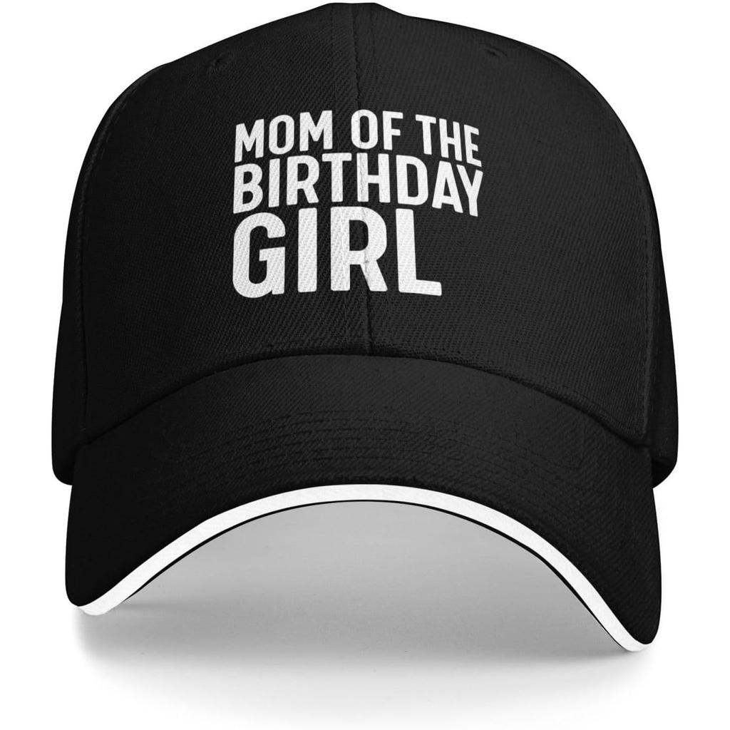 Mom Of The Birthday Girl Baseball Cap Adjustable Polyester Casual Sun Protection Hat for Adults