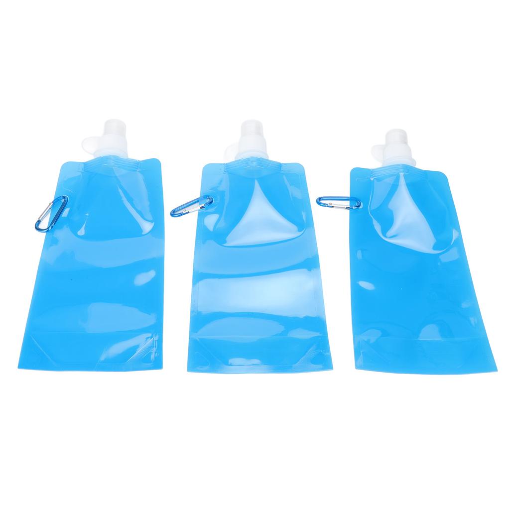 Collapsible Water Bottle Multifunction BPA Free PE Soft Water Bottle for Outdoor Travel Camping 700ml Blue