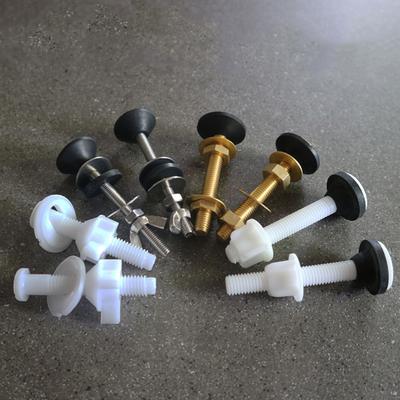 Accessoires Boulons de WC Plastique/Acier Inoxydable Boulons de WC Blanc/Argenté