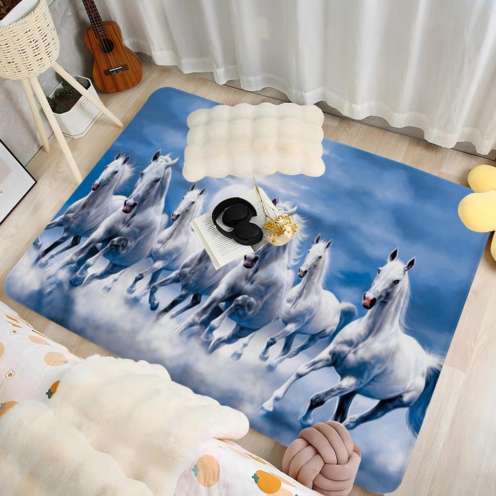 Horse Kitchen Mat Nordic Style Bedroom Living Room Doormat Home Balcony Anti-Slip Welcome Rug