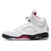 Air 5 Retro White Fire Red 2020 Unisex Sneakers True-White Black Metallic-Silver DA1911-102