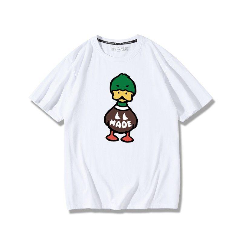 

2026 New Cartoon Duckling Short Sleeved Tshirt 2026 New Summer Cotton Loose and Versatile Student Couple Dress Parent Child M