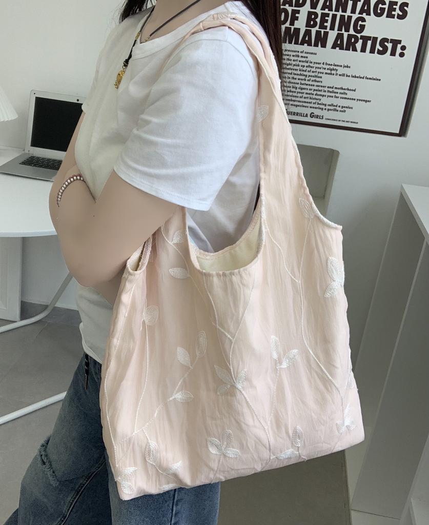 Sweet Flower Ladies Vest Shoulder Bags Large Capacity Portable Women's Tote Shopping Bag Retro Floral Female Purse Handbags