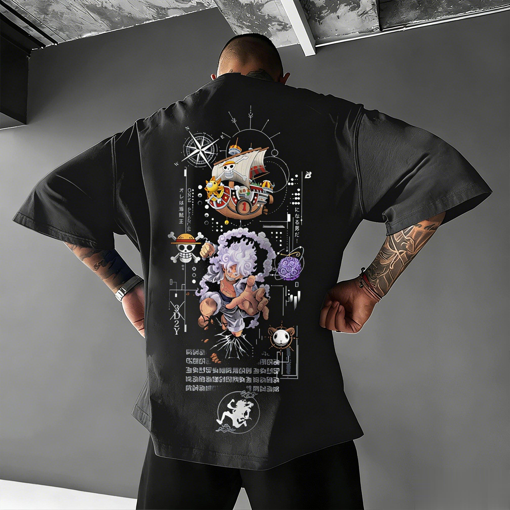 One Piece Anime Luffy Ace Chopper Grafik T-Shirt Herren Damen 2026 Sommer Streetwear Übergroßes Baumwoll-T-Shirt Lässige Kurzarm-Tops M