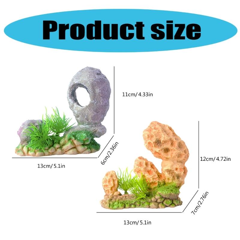 Aquariums Decorations Mountain Rockery Landscape Resin Craft Model Statue for Shrimp Fish Fishtanks Hideouts Cave House