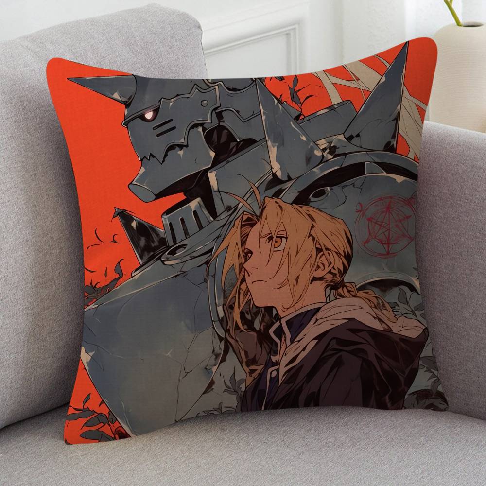 Anime Fullmetal Alchemist Cushion Cover Car Throw Pillow Case For Sofa Car Christmas Gift