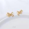 14K Gold-Filled & 925 Silver Needle Bow Stud Earrings with Jump Ring - Handmade Jewelry Accessories
