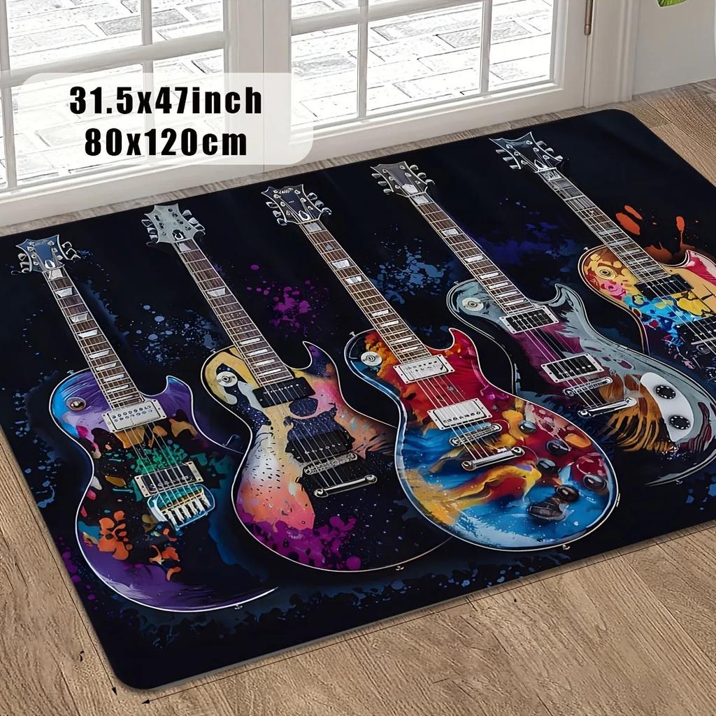 1PC Rose Arts Pattern Living Room Rugs Kitchen Rugs Non-Slip Home Door Mats Pop Arts Bath Mat Carpet for Home Sink Laundry Decor