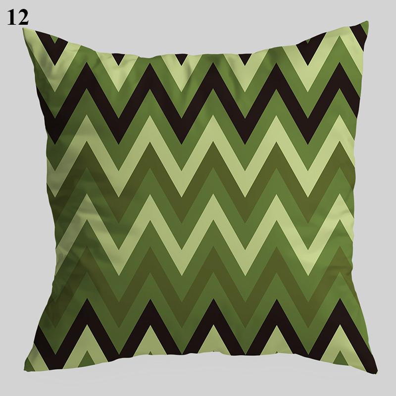 Nordic Style Throw Pillowcase Dark Green  Geometric Leaf  Sofa Car Decoration Cushion Cover Home Decor