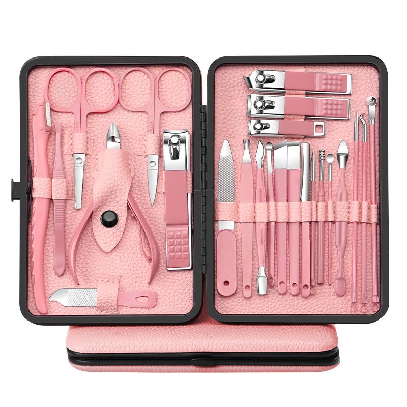 24 Piece Stainless Steel Luxury Nail Clipper Set with Dead Skin Pliers, Complete Set of Nail Tools, Durable Beauty Care Tools