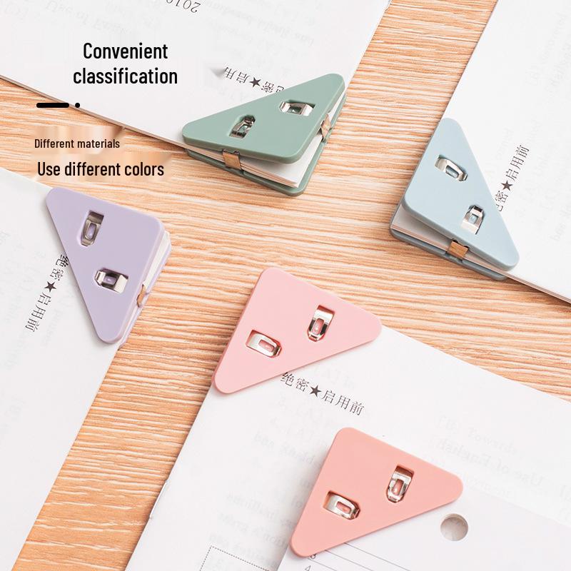 Transparent Triangle Corner Paper Clip - Office & Student Organizer