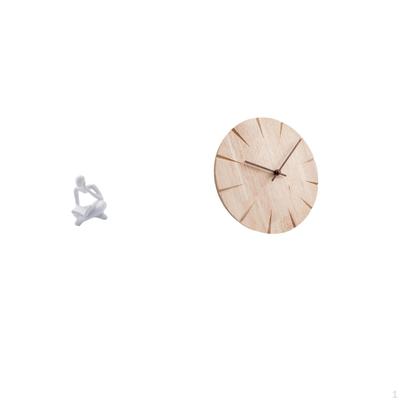 Abstract Wood Thinker Clock Creative Statue Decoration for Tabletop Living Room Shelf Office