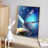5D DIY Painted Butterfly Full Diamond Painting Set, Colorful Round Gemstone Cross-stitch Diamond Artwork, Decorative Home Wall Mural