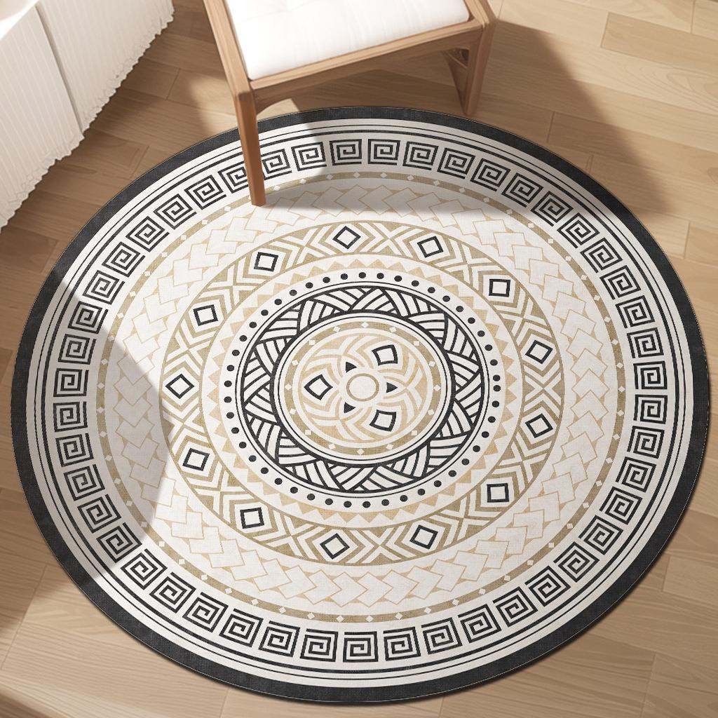 Light Luxury Geometric Artistic Mandala Floral Printed Carpet Table Chair Mat Suitable for Living Room Bedroom Decoration Mat