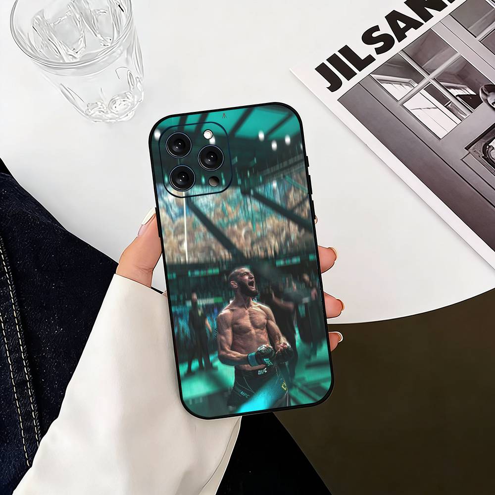 The Eagle K-Khamzat Chimaev Phone Case For iPhone 17,16,15,14,13,12,11 Plus,Pro Max,XS,Soft Silicone Black Cover