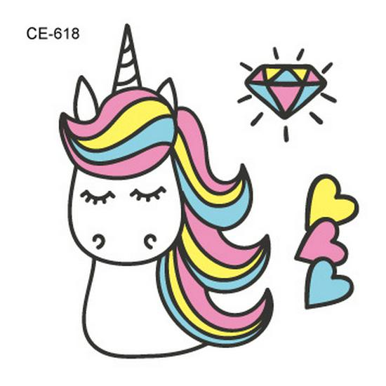 Waterproof Unicorn Tattoo Stickers - Cute & Fun Temporary Tattoos for Kids 60x60 mm