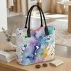  Watercolor Tote Bag Fashion Large Capacity Casual Portable Shoulder Bag for Daily Use