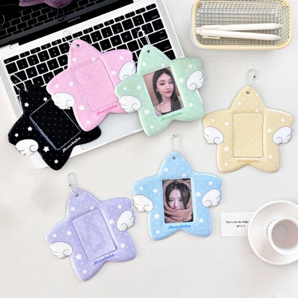 PVC 3 Inch Card Holder With Keychain Plus Size Photocard Holder Kpop Idol Card Display Idol Photo Holder Collection Display