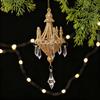 Glitter Chandelier Ornament 7 Inch Sparkling Acrylic Chandelier Christmas Tree Ornaments with Faux Crystal for Trees Doors Holiday Home Decor