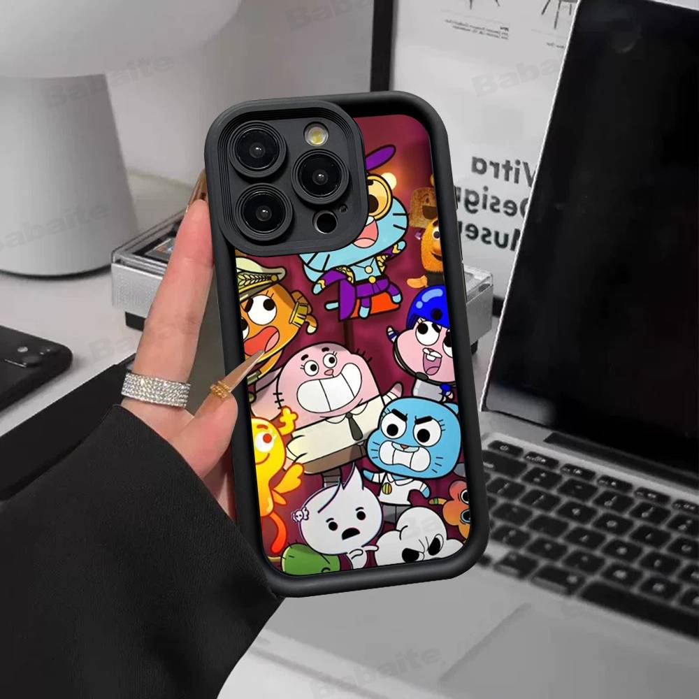 Cute Amazing-World G-gumball Phone Case For IPhone 17 16 15 14 13 12 11 Pro Max Plus Black Full Coverage TPU
