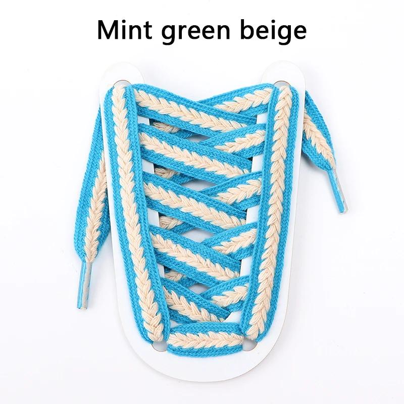 Luxury Flat Braided Rope Shoelaces for Sneaker Twist Cotton Weave Classic Shoe Laces Marshmallow Textured Shoelace for Women Man