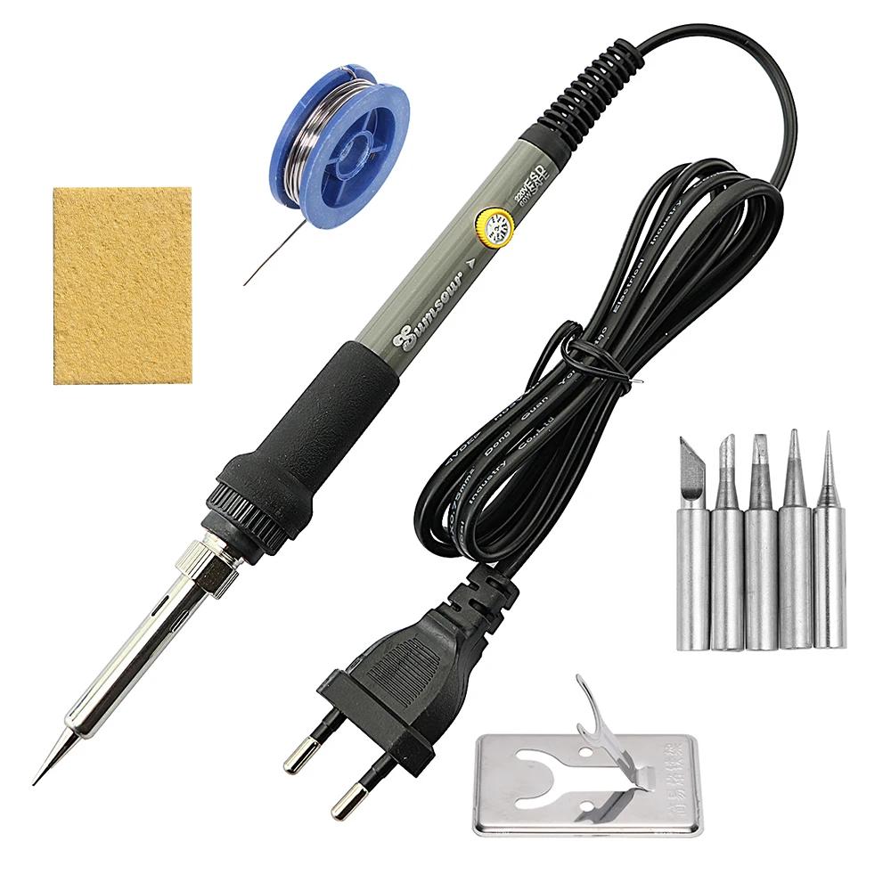 60W 80W Electric Soldering Iron LCD Digital Display Adjustable Temperature Welding Repair Tools 220V / 110V Solder Wire Tips