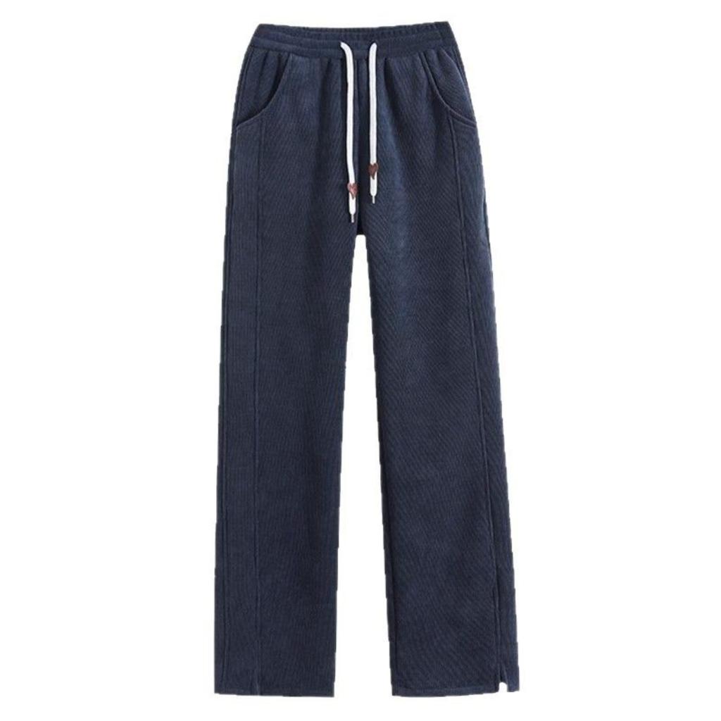 Women's High Waisted Straight Leg Winter Pants - Thickened Fleece Lined Elastic Waistband, Casual Pants for Autumn and Winter, Middle East Series