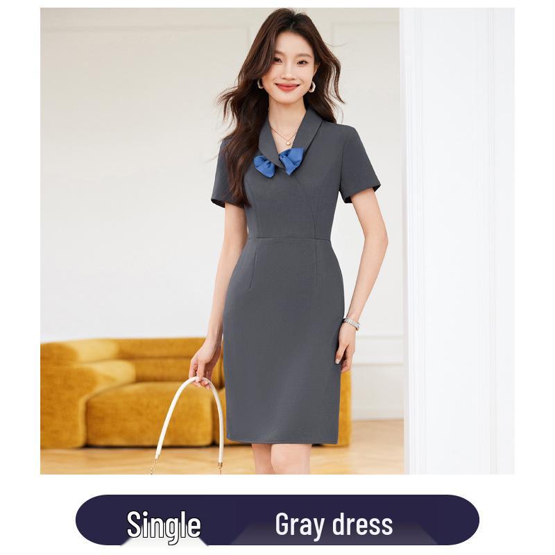 Dámské letní pracovní šaty 2024 vysoké kvality s kapsami - Ideální pro kosmetické salony a klenotnictví