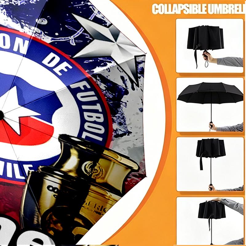 Custom Name Personalized football team Print Umbrella, Auto Open Close, 8‑Rib Sturdy Frame, Commute Camping Hiking Use, Birthday Gift