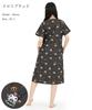 SAZAC Kuromi Cotton Loungewear Dress, 100% Broadcloth, Button-Front, Women's Nightgown, (Black/M-L/SAN1903)
