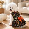 Halloween Hundekleid Lustiges Kleid, Kürbis Fledermaus Spinne Geist Aufdruck Haustier Kleines Outfit Bekleidung, Welpenrock mit Schleife für Hunde, Katzen Nicht kratzende Kleidung