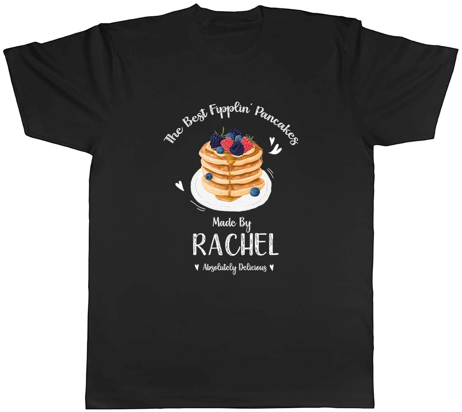 Personalised Pancake Day T-Shirt Mens Best Pancakes Made By Name Unisex Tee Gift L