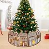 LED Christmas Tree Skirt Gingerbread House Xmas Tree Base Cover Christmas Tree Collar  Festival