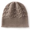 Autumn and Winter New% Cashmere Blend Thickened Twisted Flower Warm Knitted Yarn Hat